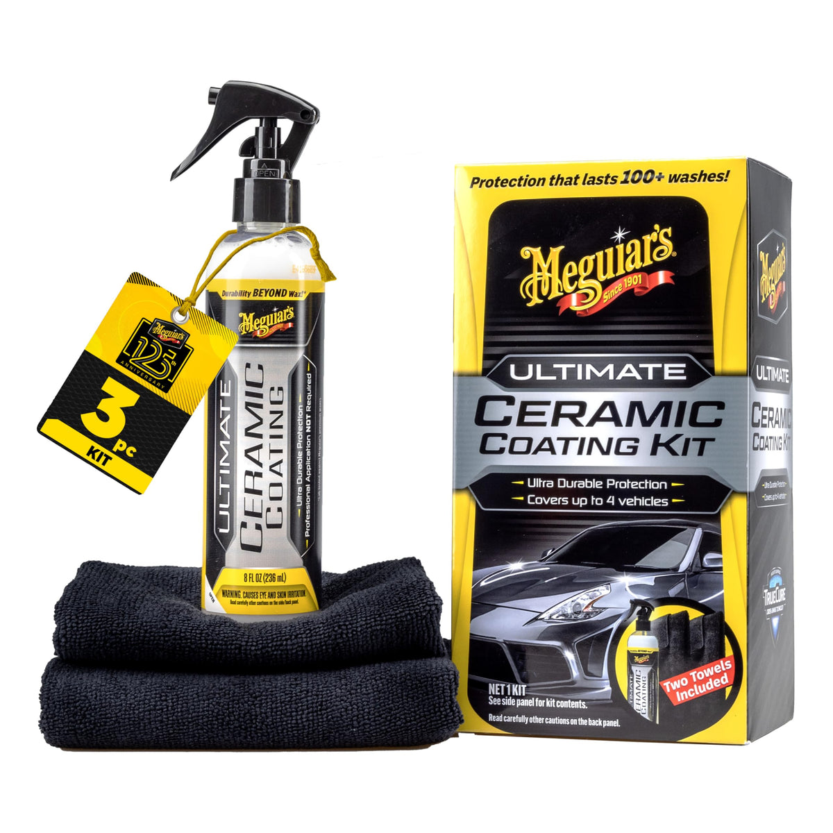 Meguiar's Ultimate Ceramic Coating Kit packaging shows premium contents for detailers