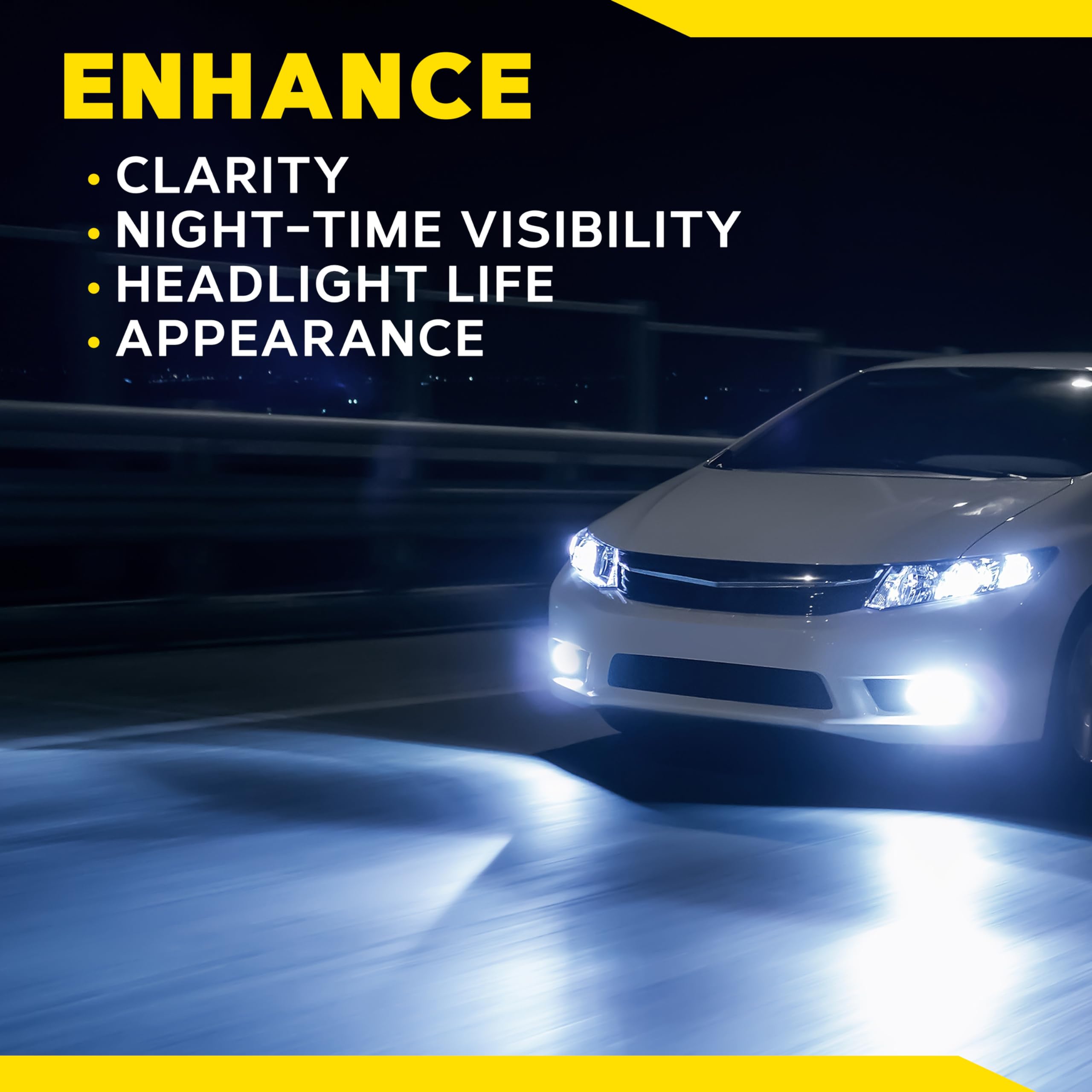 Meguiar's Restored headlights feature a crystal-clear finish.