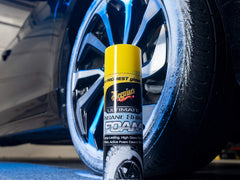Meguiar's Ultimate Insane Shine Foam application yielding showroom-worthy tire gloss