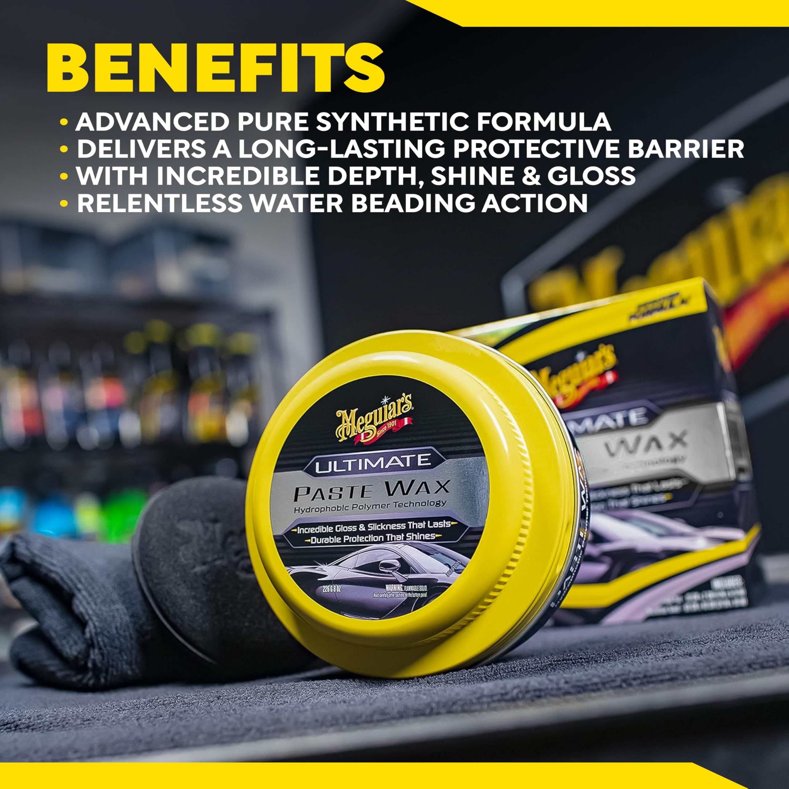 Showroom-ready finish achieved with Meguiar's Ultimate Paste Wax.