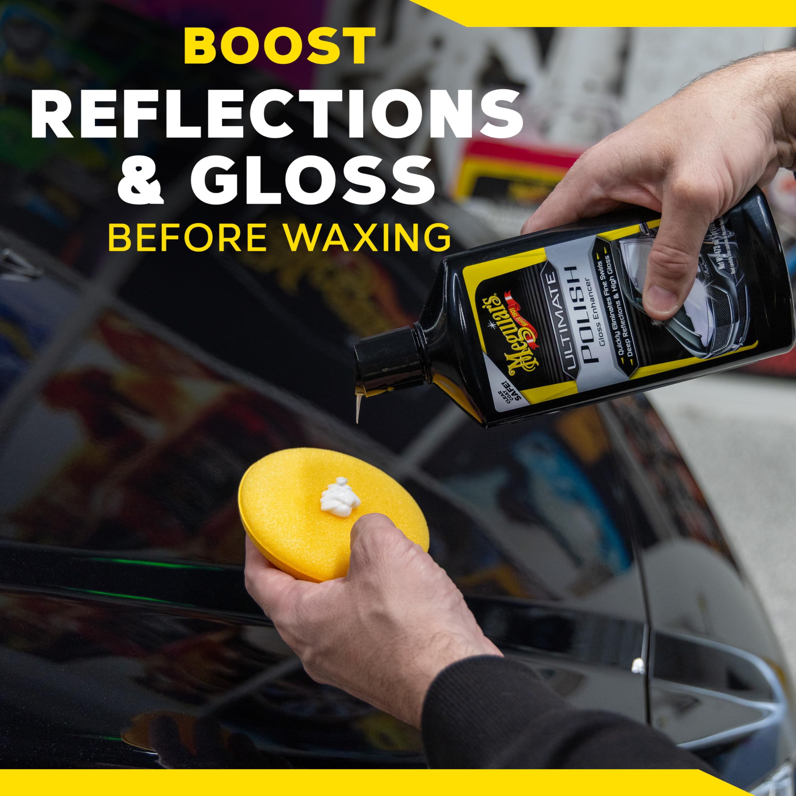 Meguiar's Ultimate Polish is suitable for hand or machine application.