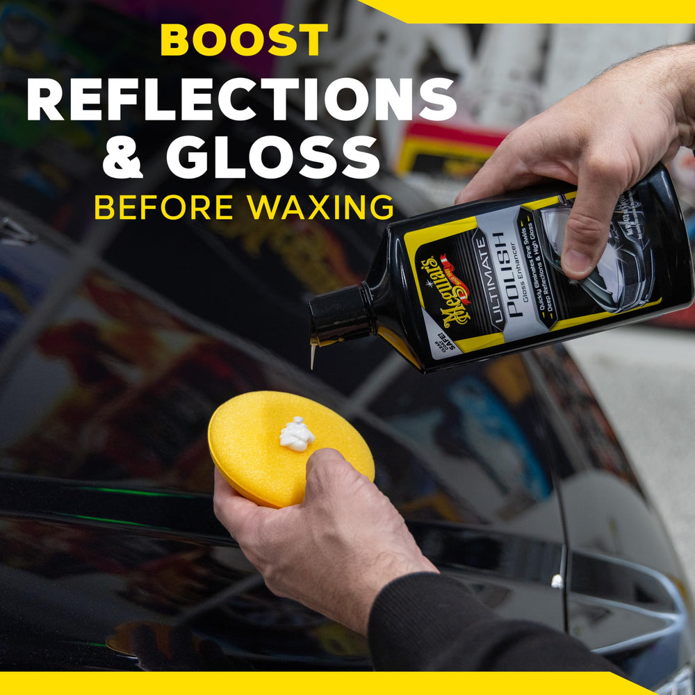Meguiar's Ultimate Polish is suitable for hand or machine application.