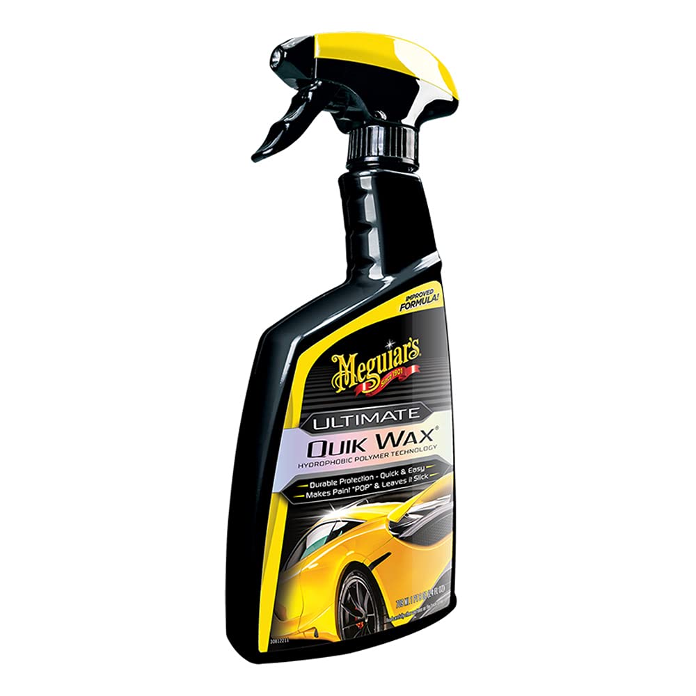 Meguiar's Ultimate Quik Spray Wax bottle delivering quick protection and gloss.