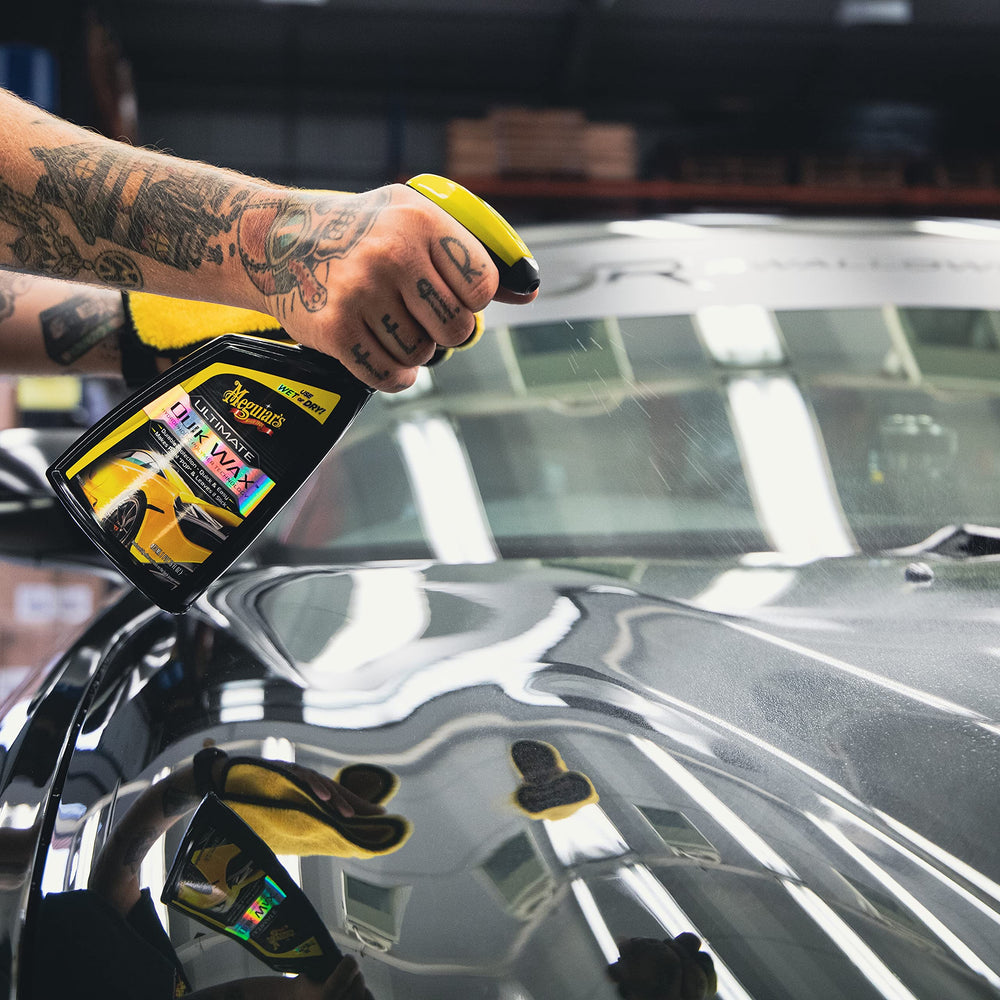 Meguiar's Ultimate Quik Spray Wax yields deep, wet-look shine on paint.