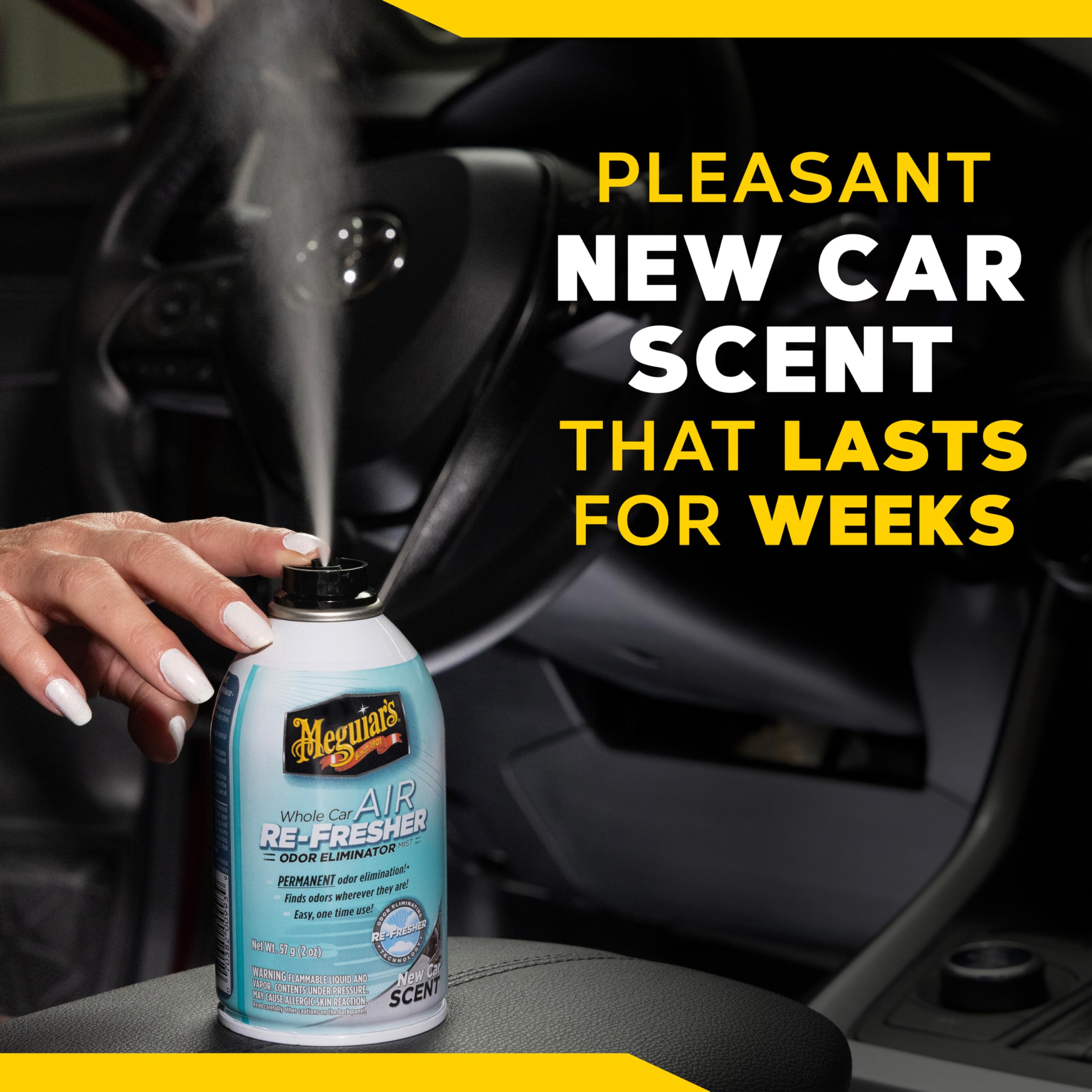 Meguiar's cabin scent leaves fresh aroma after treatment.