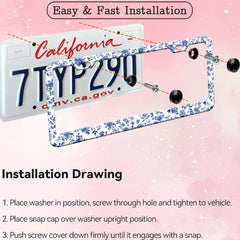 Meigfedam porcelain-floral frame showcases delicate art with durable metal for everyday use.