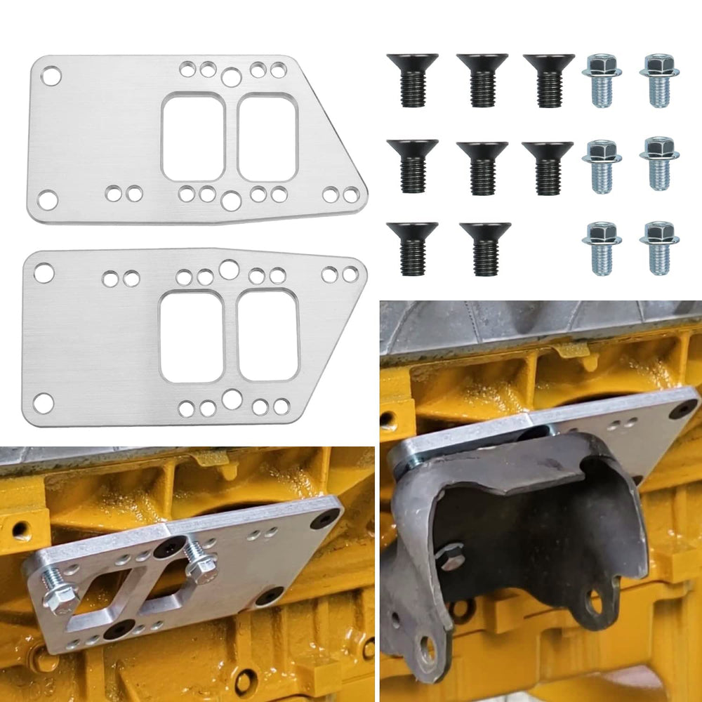 Mejiao LS swap motor mount adapter front view for seamless engine installation.