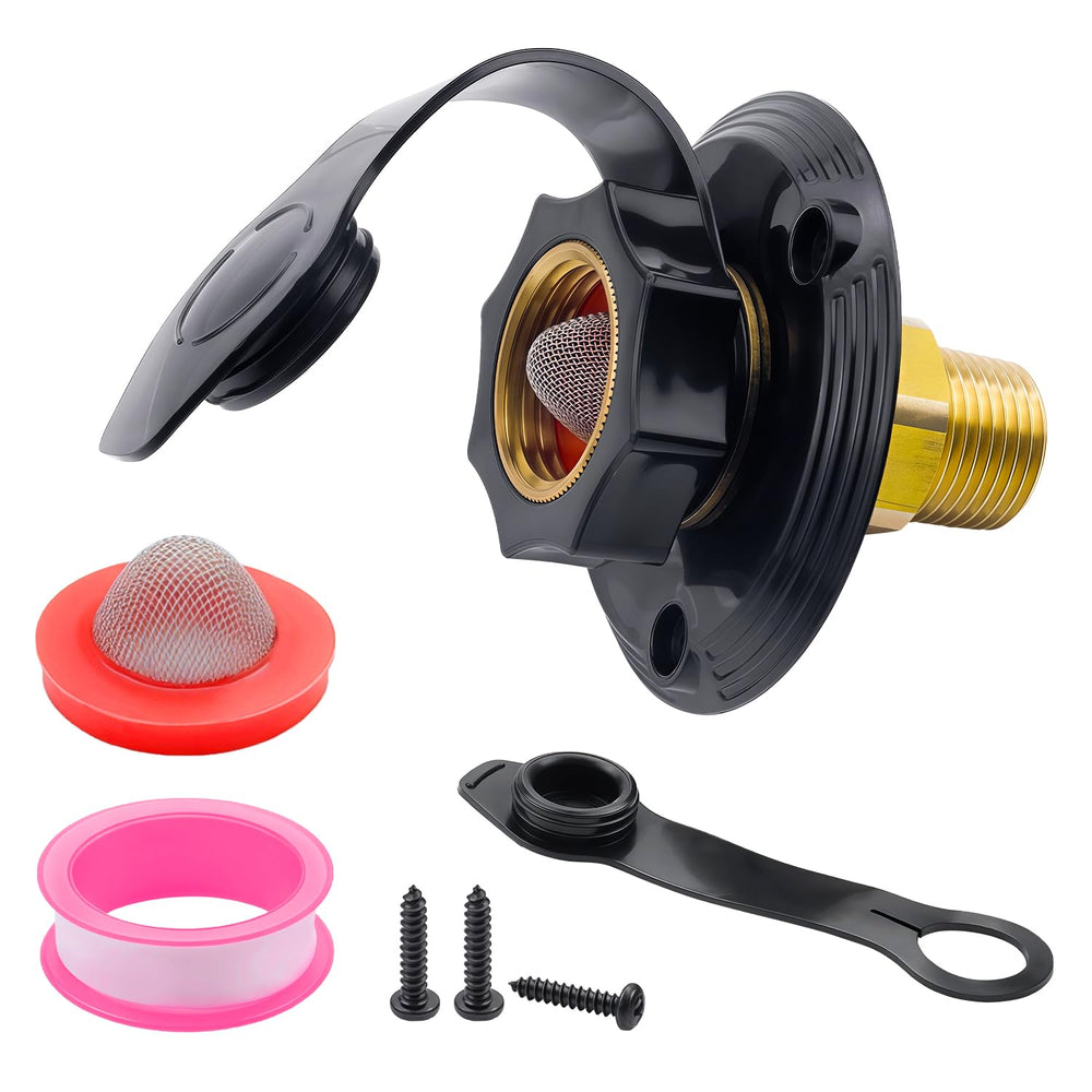Mejiao RV city water inlet brass body for durable campground connections.