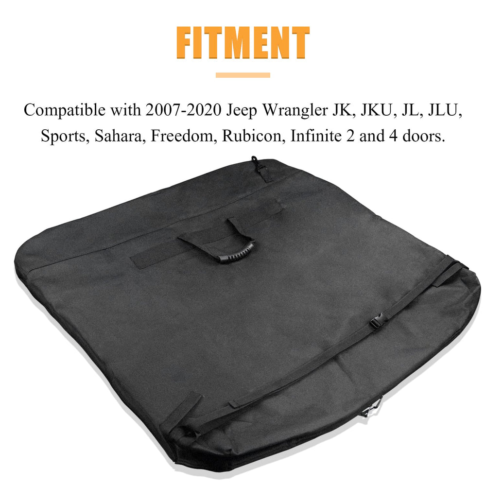 Mekar Freedom Panel Hard Top Bag compatibility with Jeep Wrangler and Gladiator.