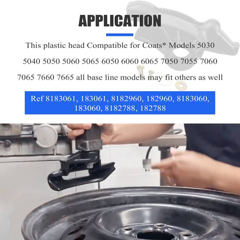 Mekar mount head compatible with Coats models for versatile fit.