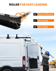 MELIPRON van rack with black powder coat finish for durability