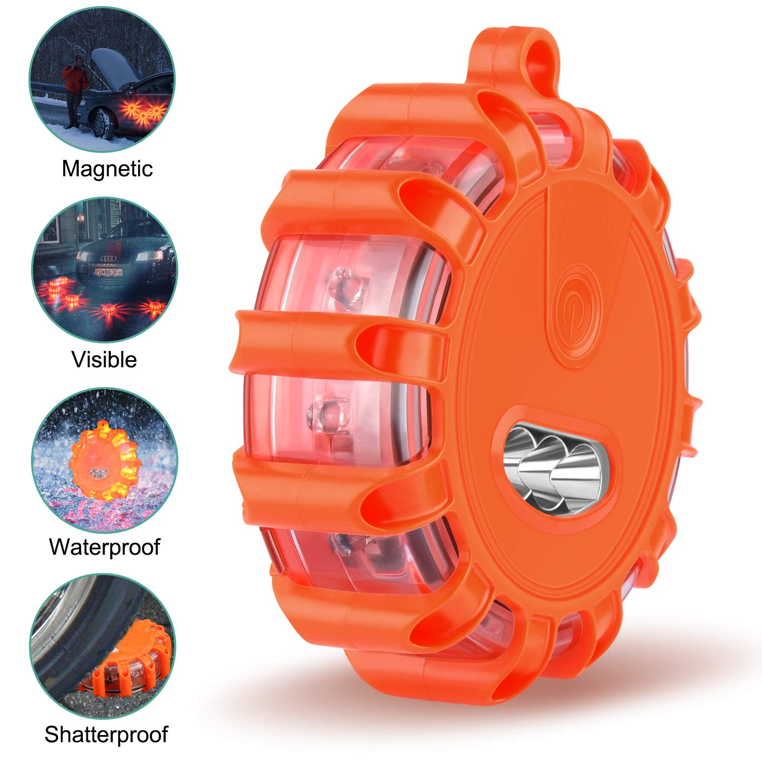 Meliya LED road flare with weatherproof ABS/PC body for durable signaling
