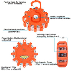 Meliya LED road flare with backhook for versatile vehicle mounting