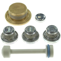 Melling Freeze Plug Kit for GM LS-Series engine with durable brass, steel, and plastic plugs.