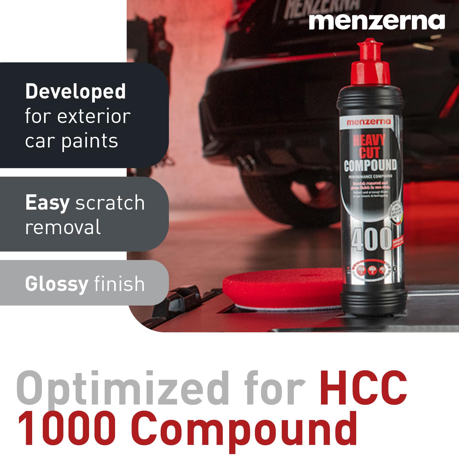 Menzerna color system guide showing compatible pads and finishes