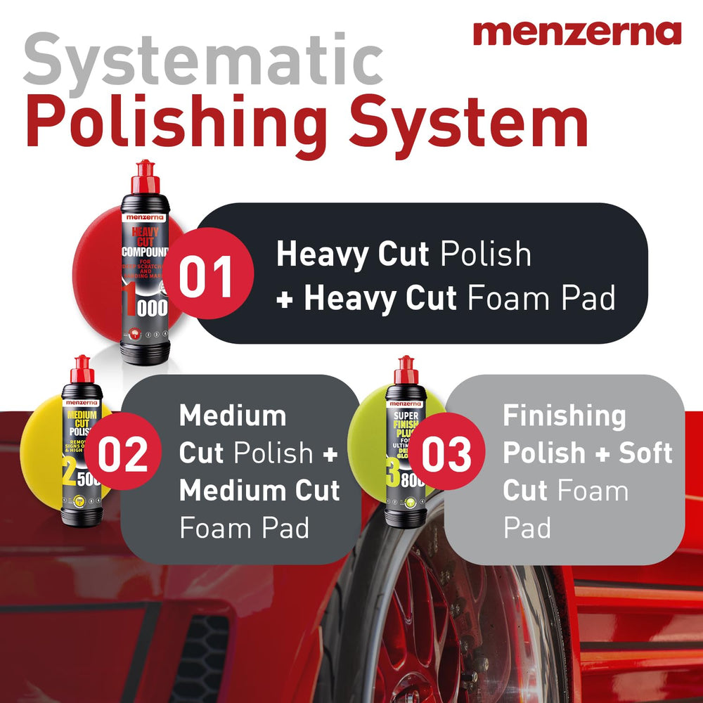 Menzerna detailing pad in use for body repair and detailing scenarios