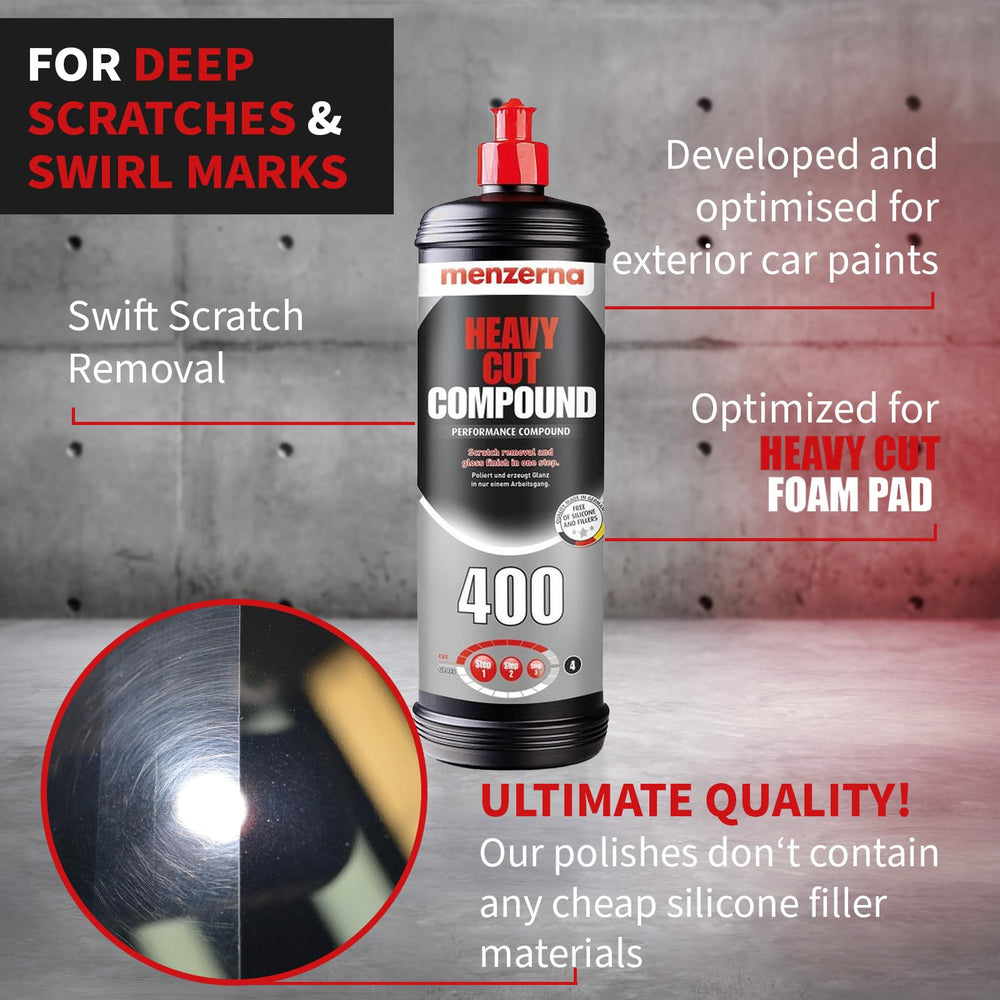 Applied surface showing Heavy Cut 400 during polish