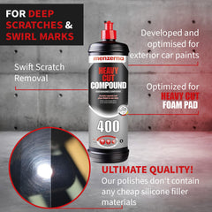 Applied surface showing Heavy Cut 400 during polish