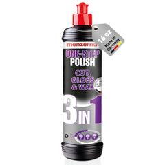 Menzerna One Step Polish 3in1 packaging for easy car detailing prep.