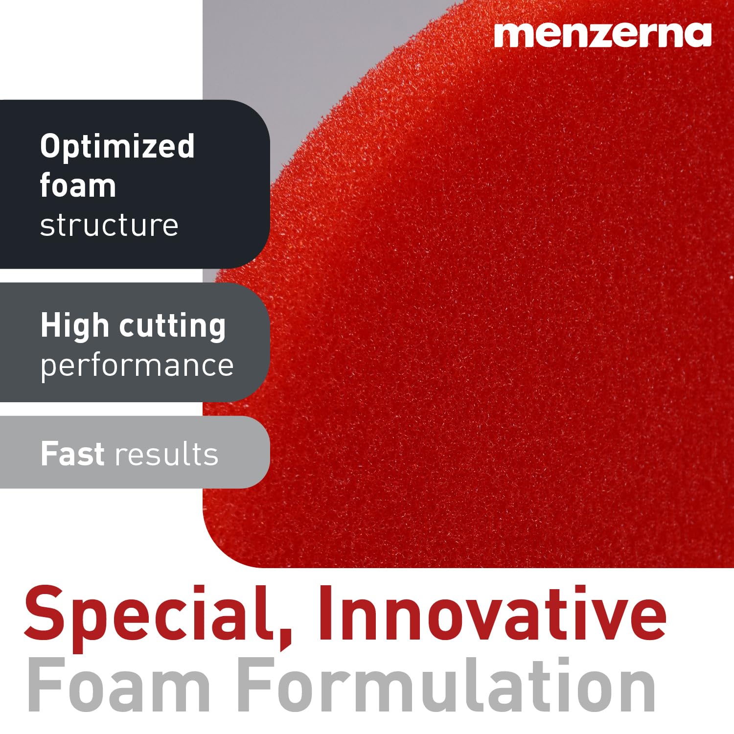 Menzerna open-cell foam structure enhances durability during polishing