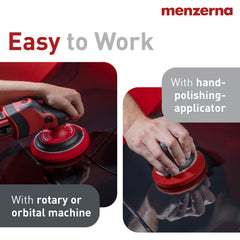 Menzerna pad with center hole to minimize heat buildup