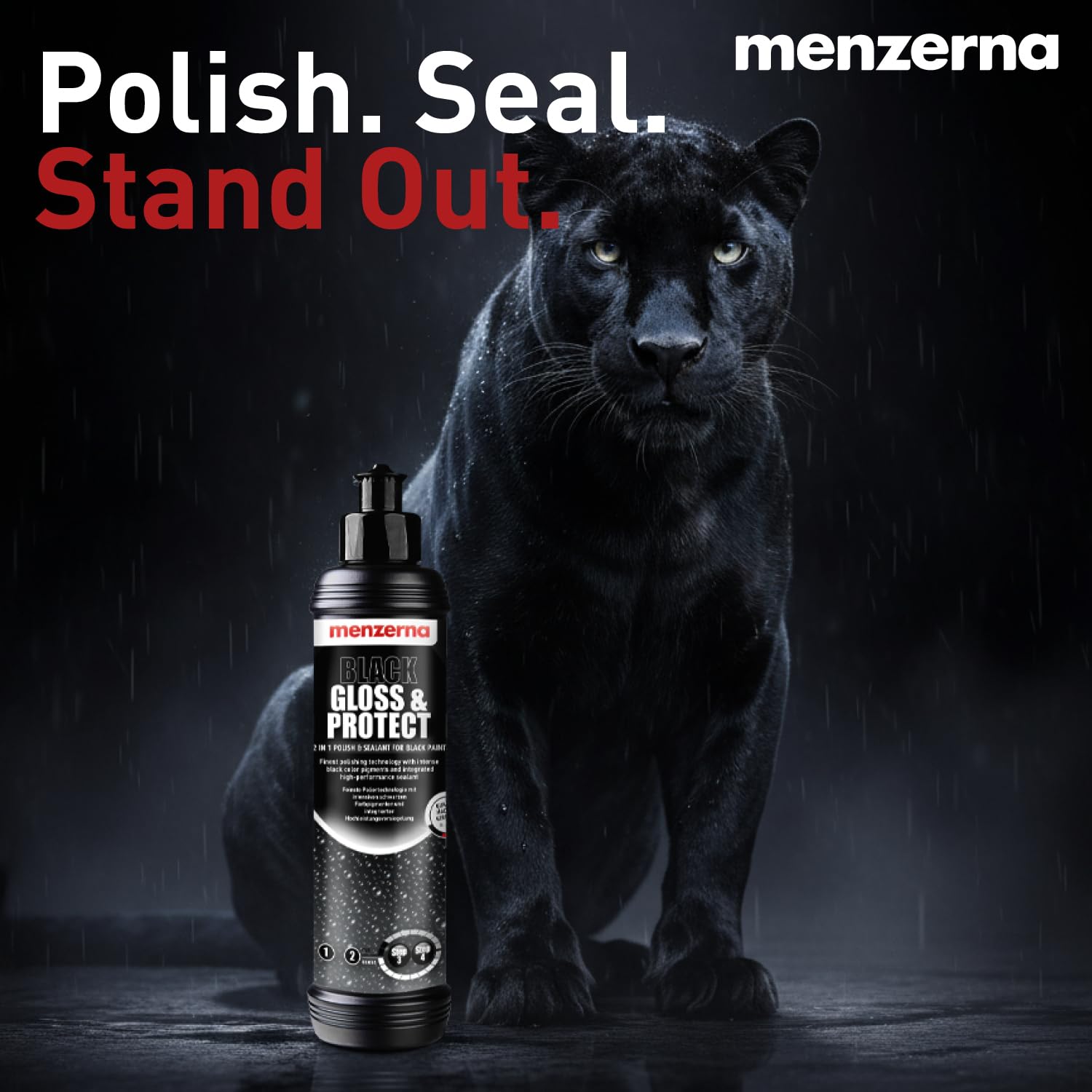 Show-car ready black paint using MENZERNA finish for showroom look