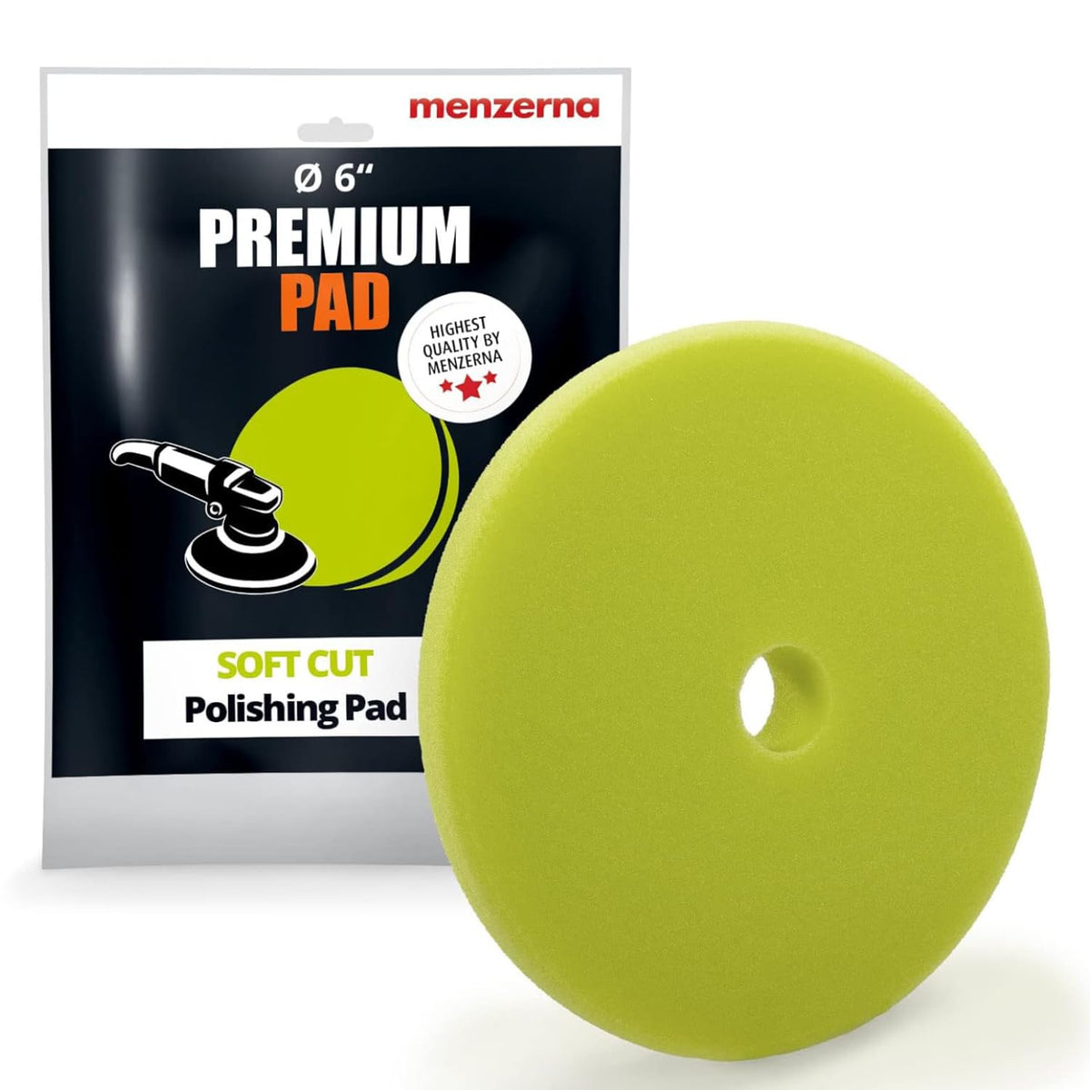 Menzerna Soft Cut Pad 6-Inch front view showing durable, reusable foam for consistent polishing results