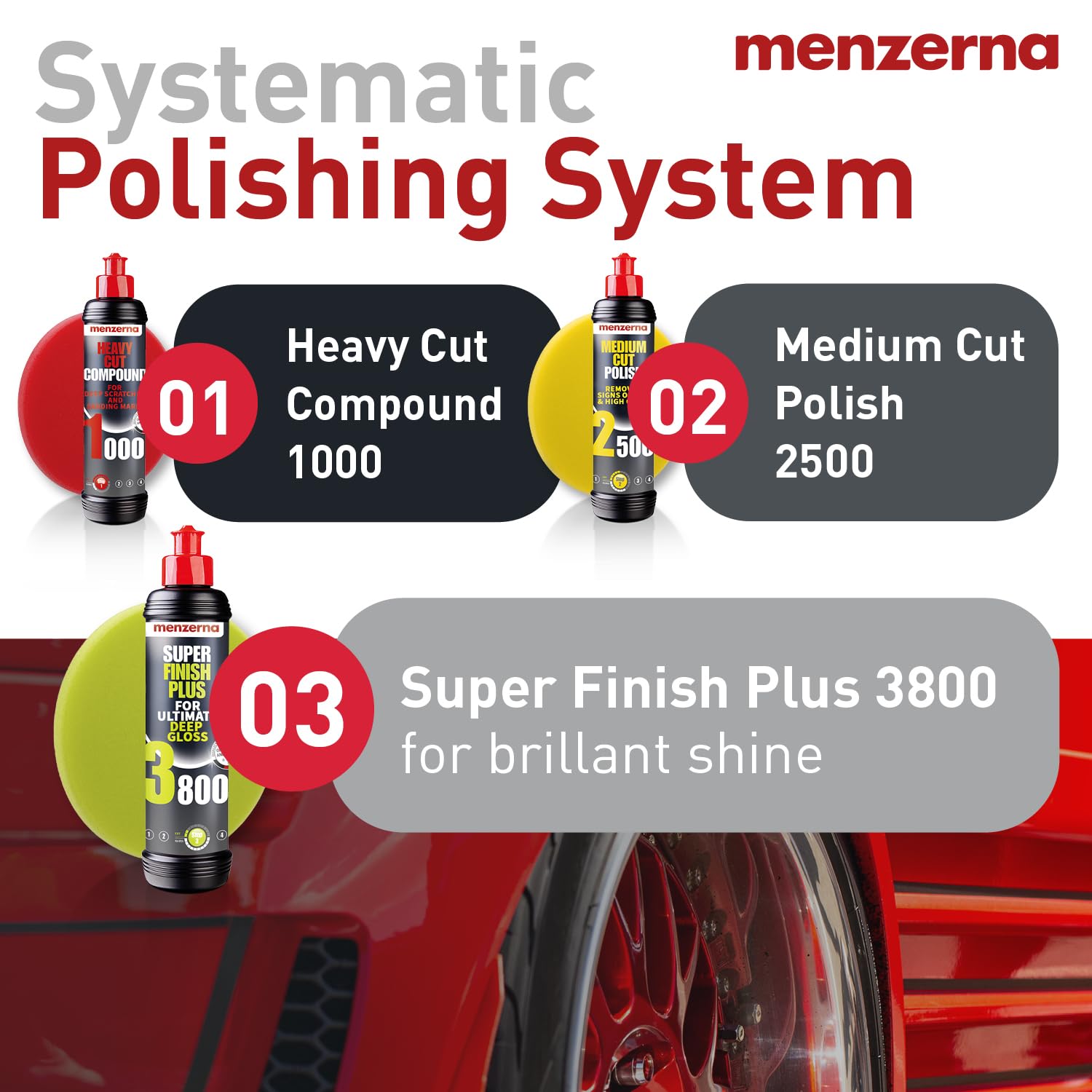Menzerna Super Finish Plus 3800 followed by sealant for lasting gloss