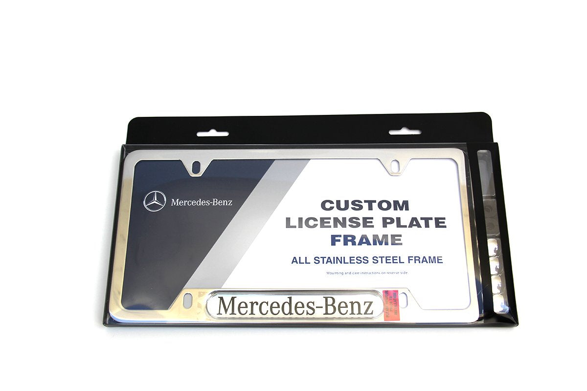 Mercedes-Benz Q6880086 license plate frame with MB logo for a polished dealership-level look