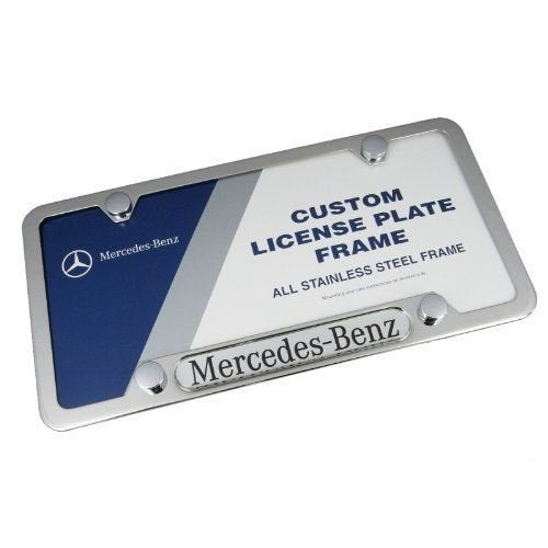 Mercedes-Benz license plate frame installed on car for secure mounting