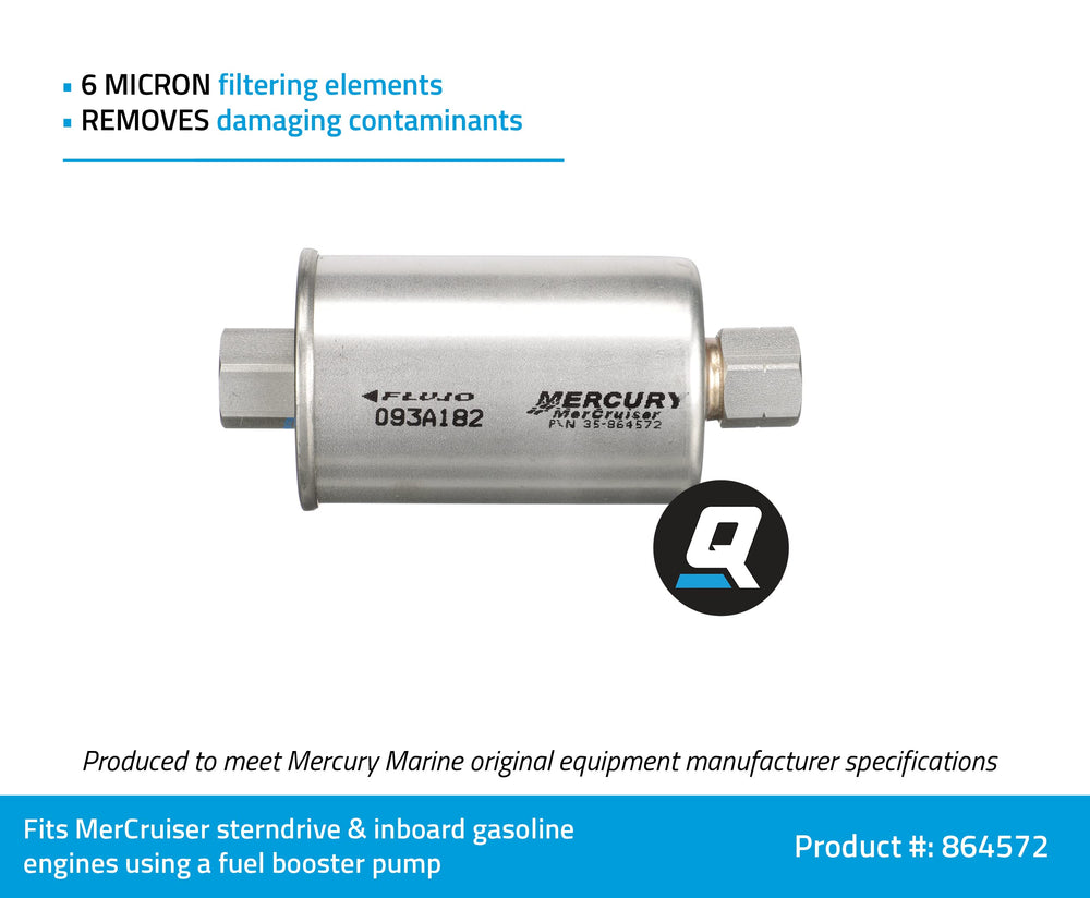 Quicksilver inline fuel filter installation for MerCruiser sterndrive boosts reliability.