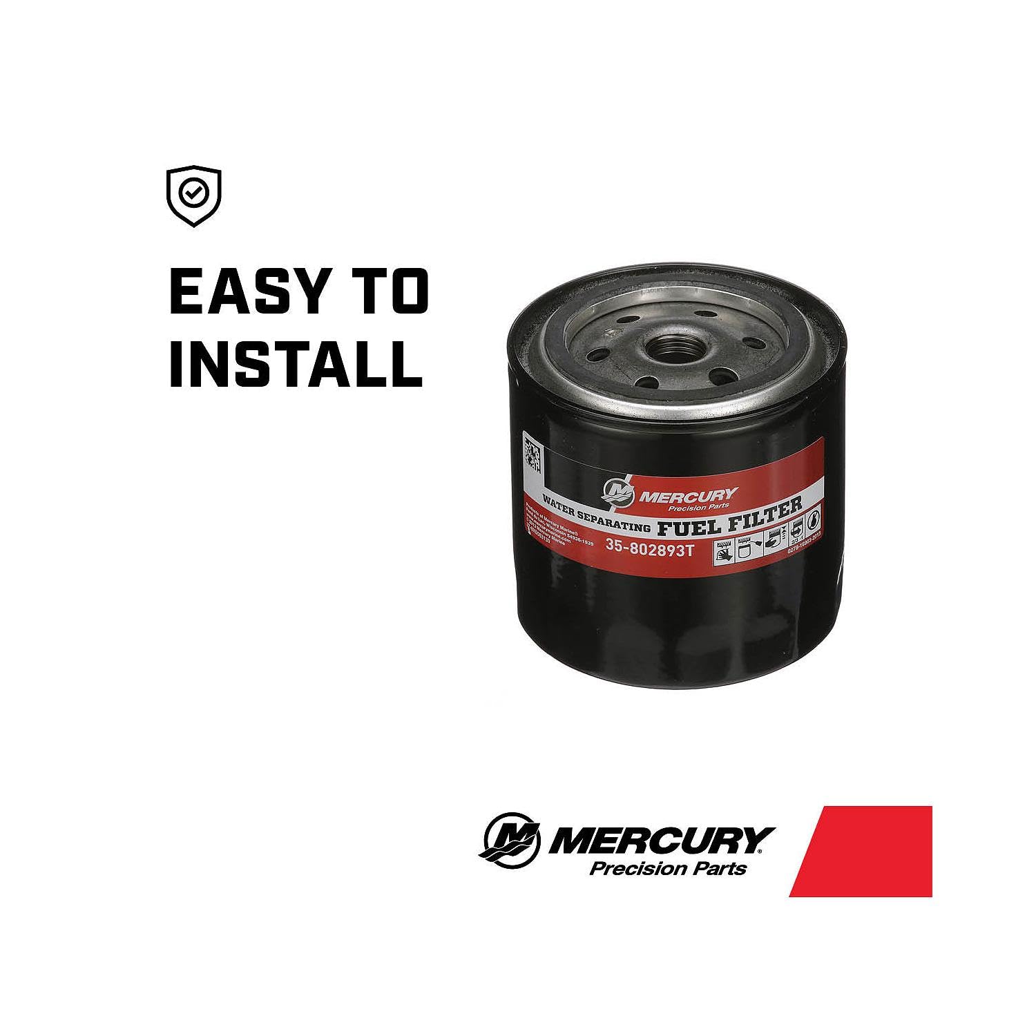 Mercury 802893T remote-mount filter kit image shows easy installation.