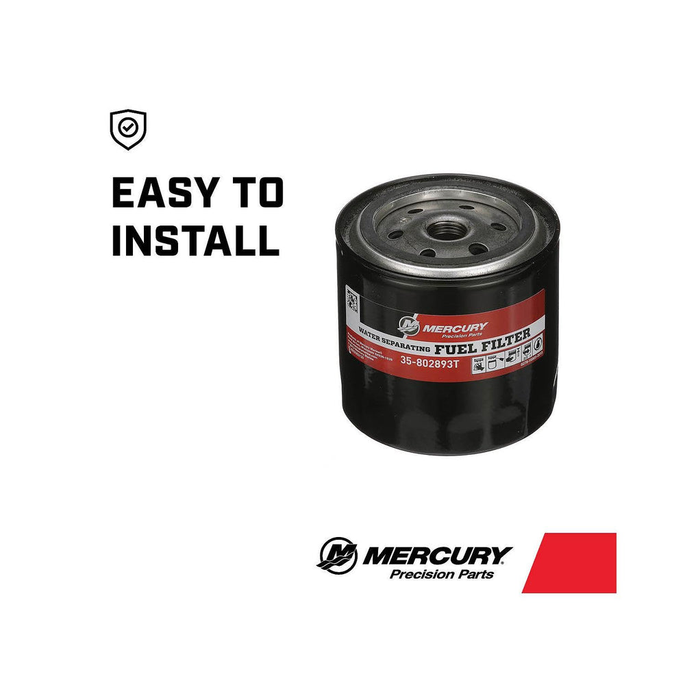 Mercury 802893T remote-mount filter kit image shows easy installation.