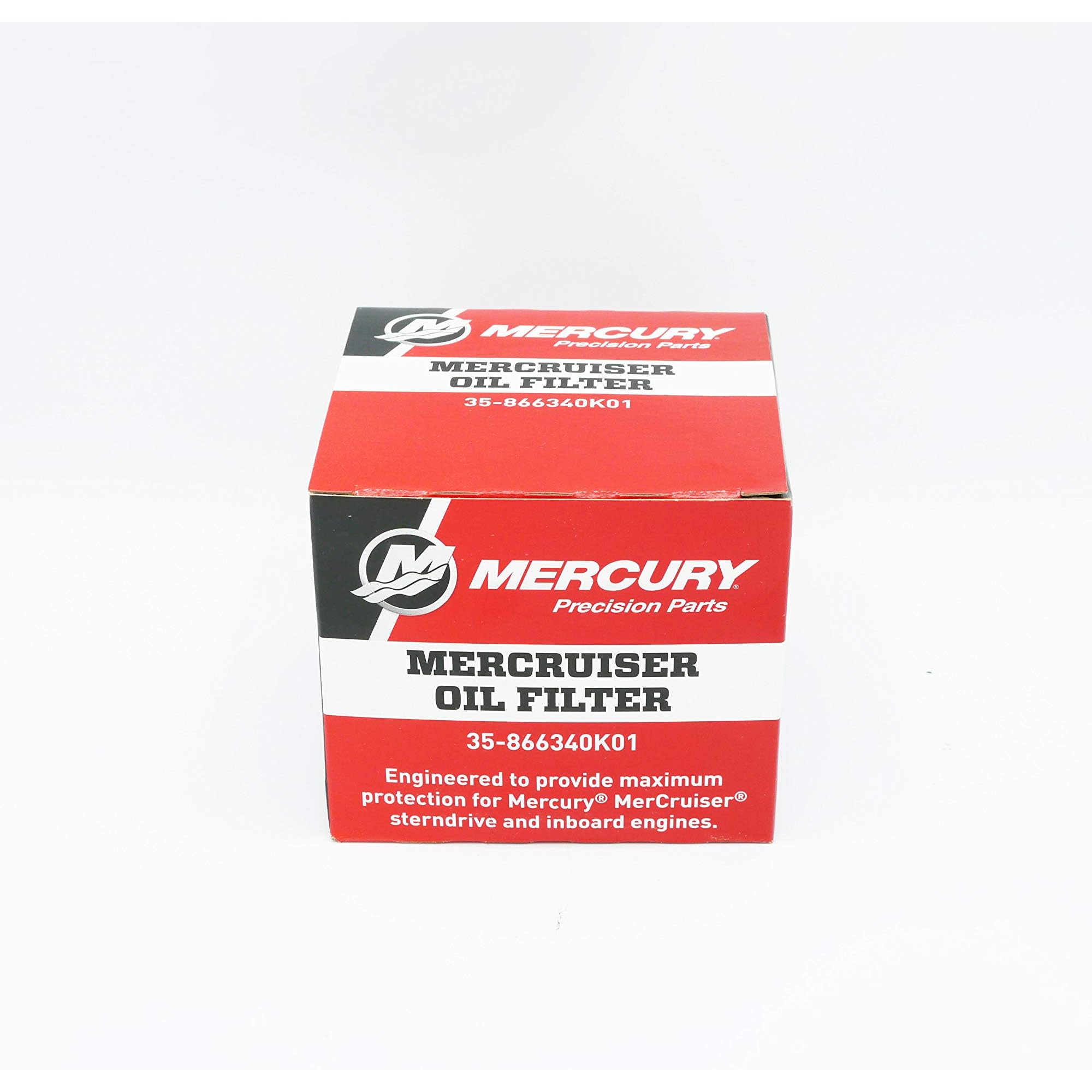 Mercury 866340K01 filter installed on MerCruiser engines showing compatibility.