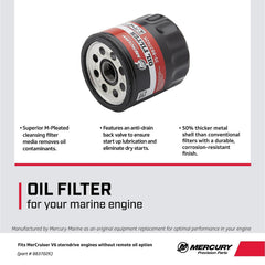 Mercury 883702K oil filter packaging ready for replacement.