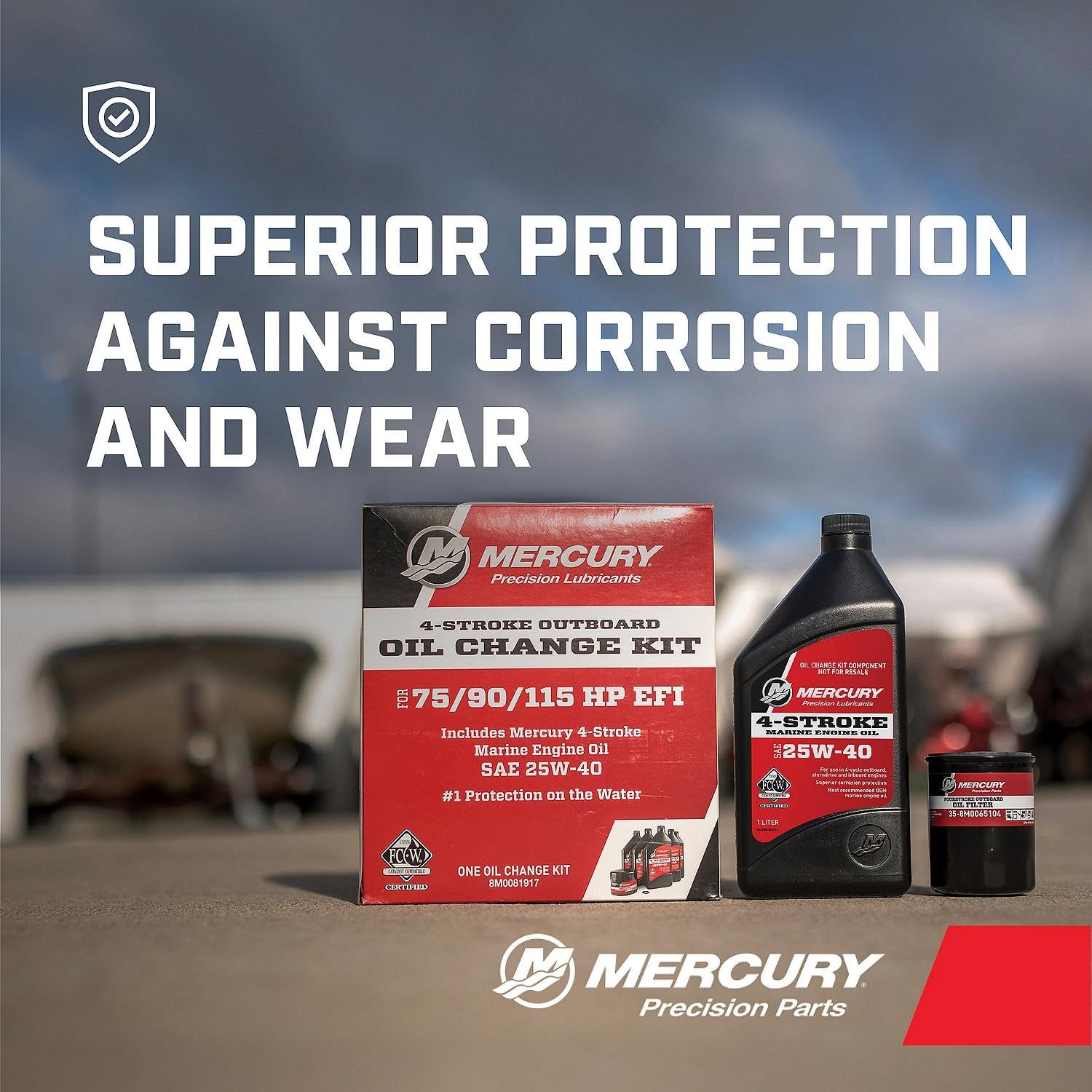 Mercury oil filter – OEM-grade filtration to protect during saltwater use.
