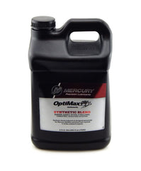 Mercury OptiMax DFI 2-cycle oil bottle for high-performance engines, reducing deposits and smoke
