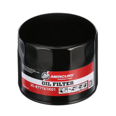 Mercury Quicksilver 4-Stroke oil filter front view with easy screw-on replacement