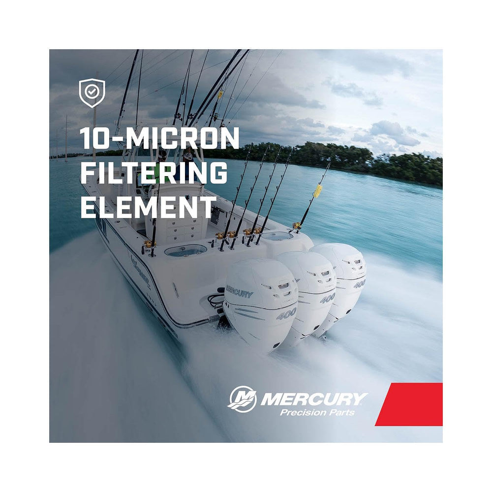 Mercury 8M0157616 filter-element inside view, 10-micron filtration