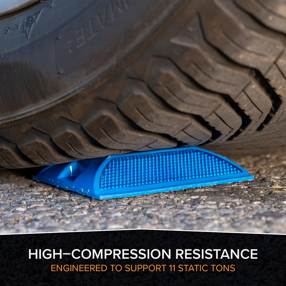 Merhoff and Larkin blue road reflectors with adhesive installation option.