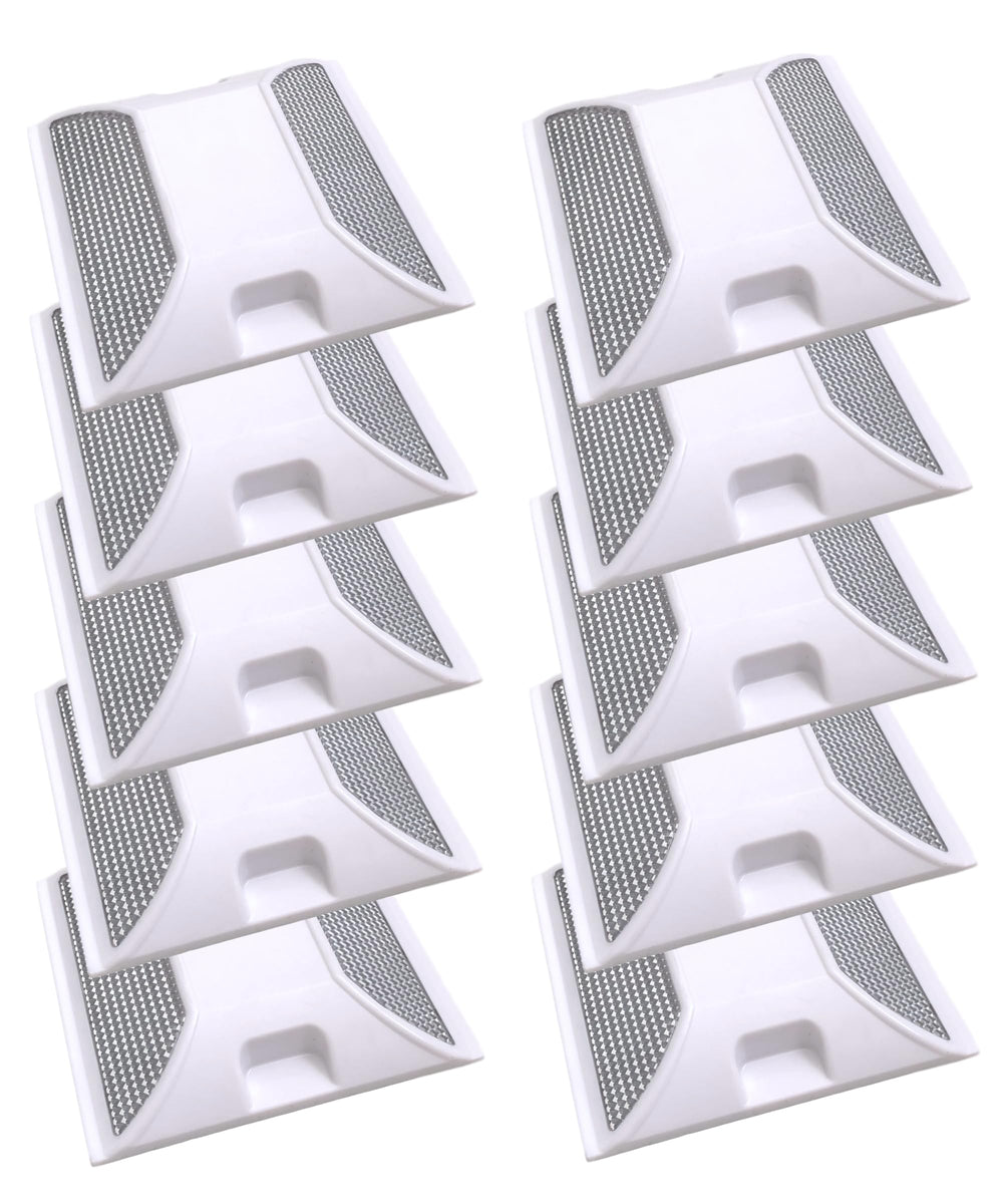 Merhoff Larkin road reflectors pack 10 white 4x4 for nighttime visibility