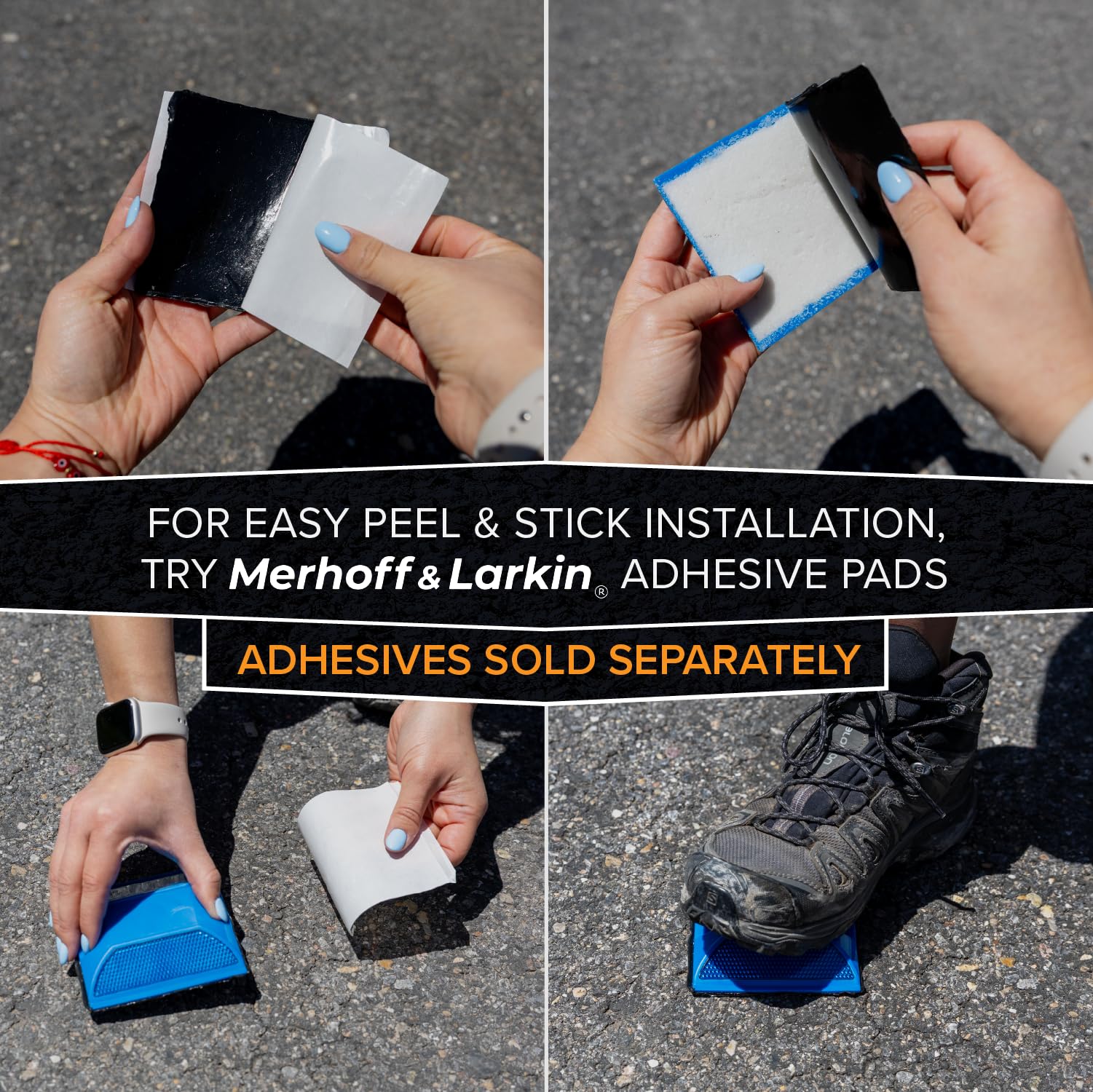 Merhoff Larkin road reflectors packaging display highlights easy install options