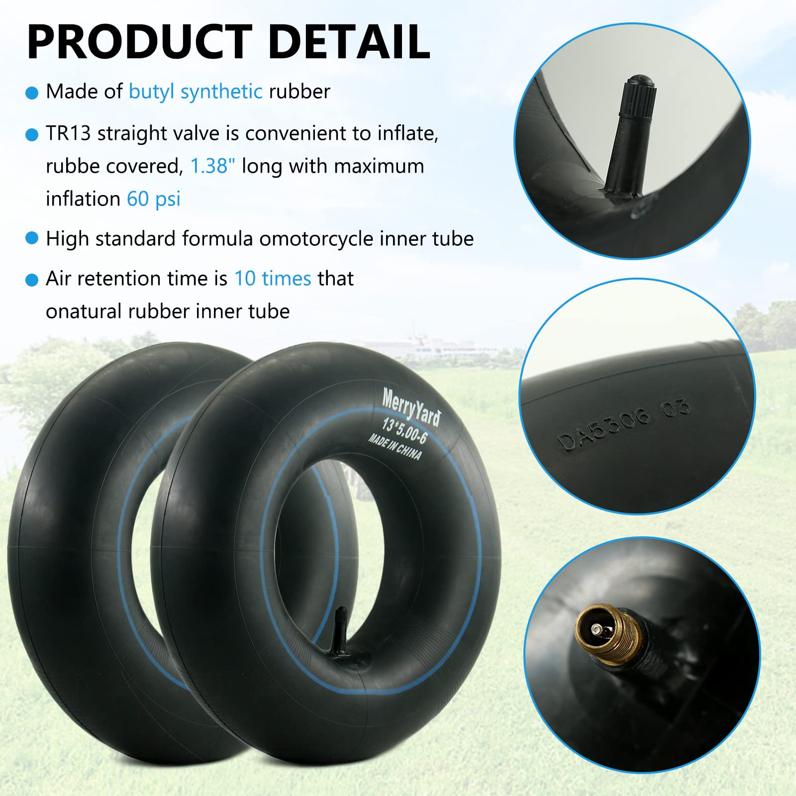 MerryYard blue-line marked inner tube for easy identification and quality.