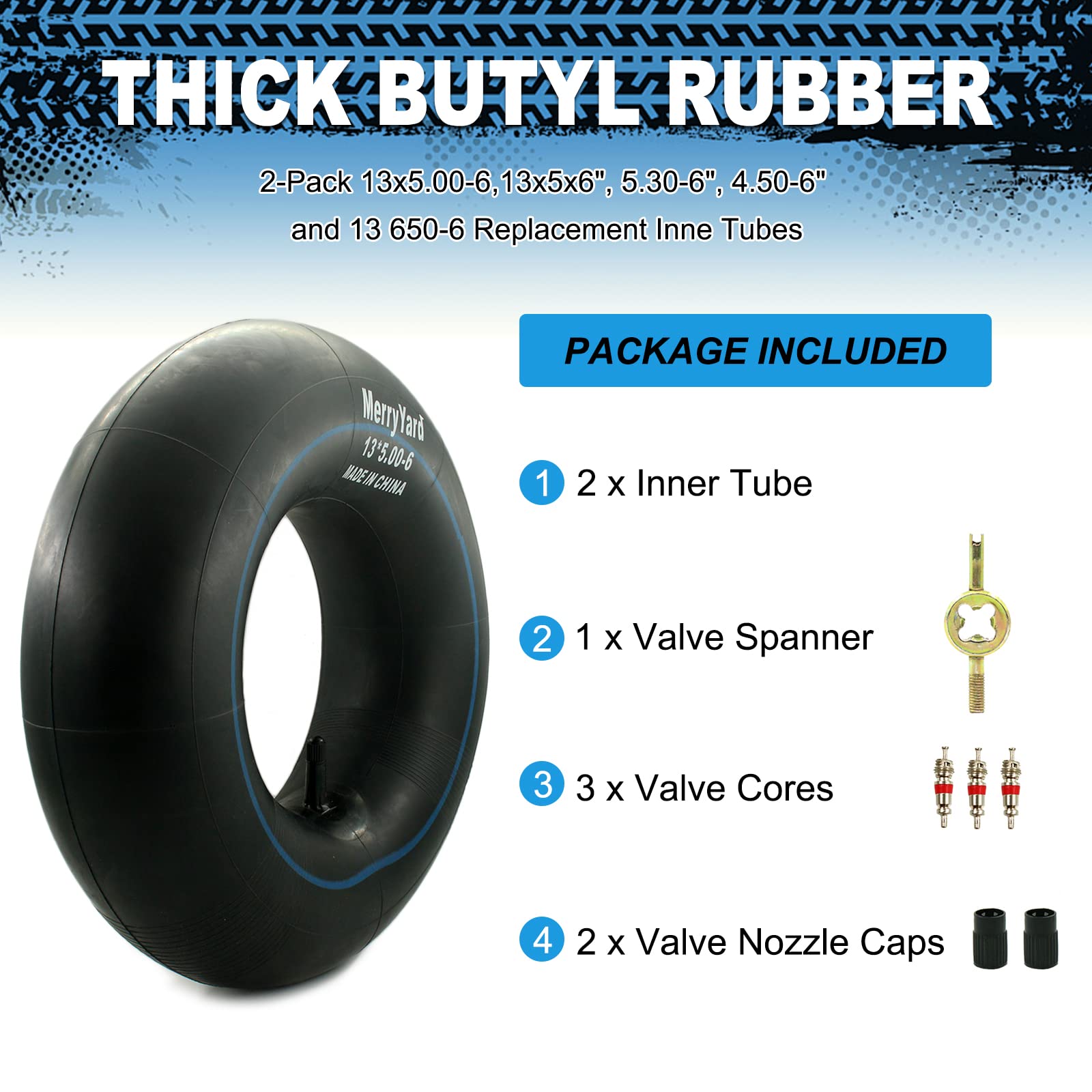 MerryYard thick butyl rubber tube built for durability and heat resistance.