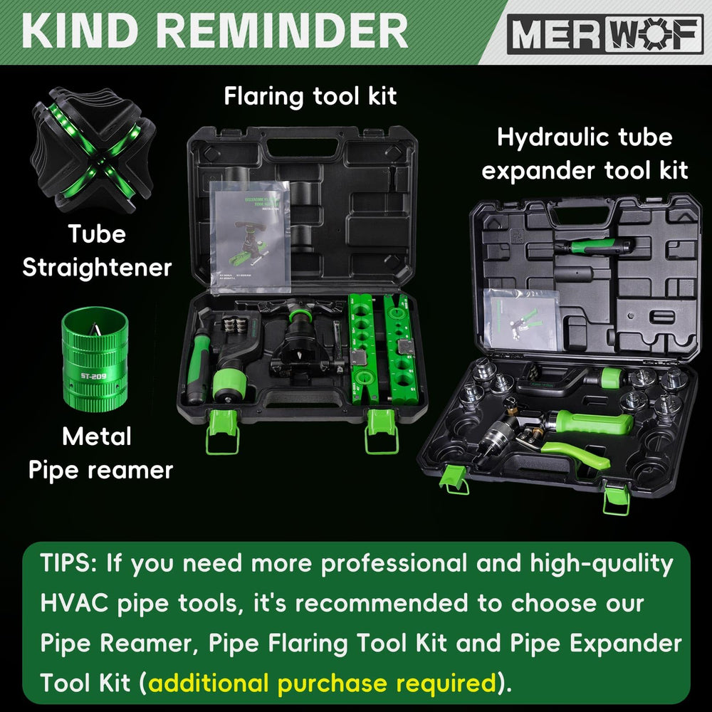 MERWOF tubing straightener in use demonstrates easy integration into plumbing tasks.