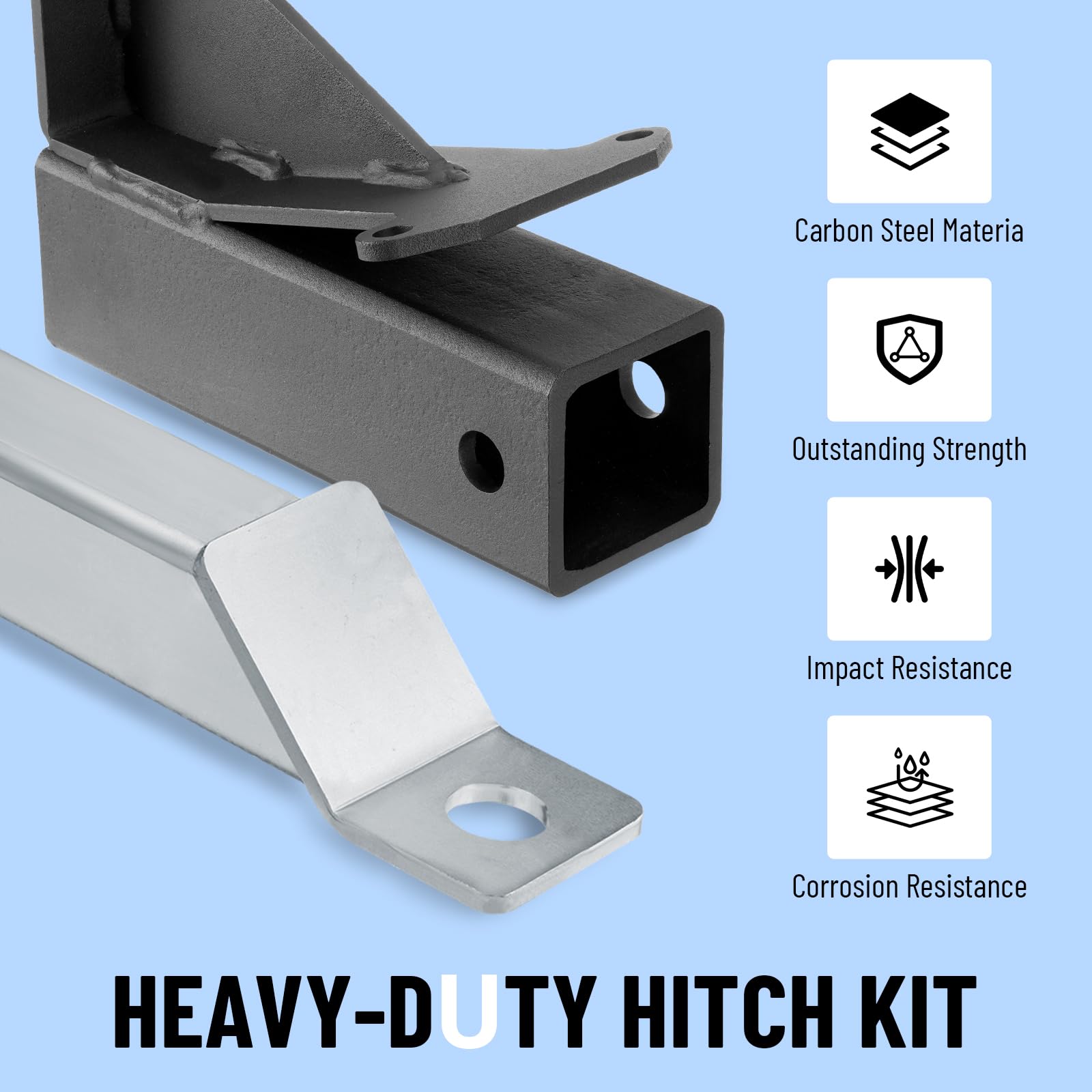 Metlead hitch kit assembly parts laid out for quick setup