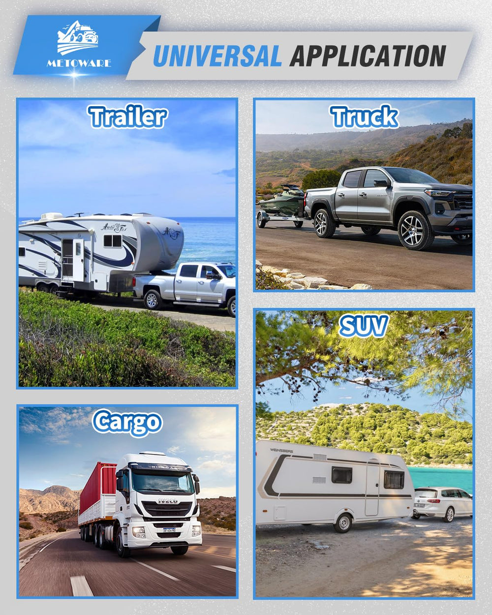 METOWARE 2in A-Frame Coupler handles up to 7000 lbs for heavy-duty towing