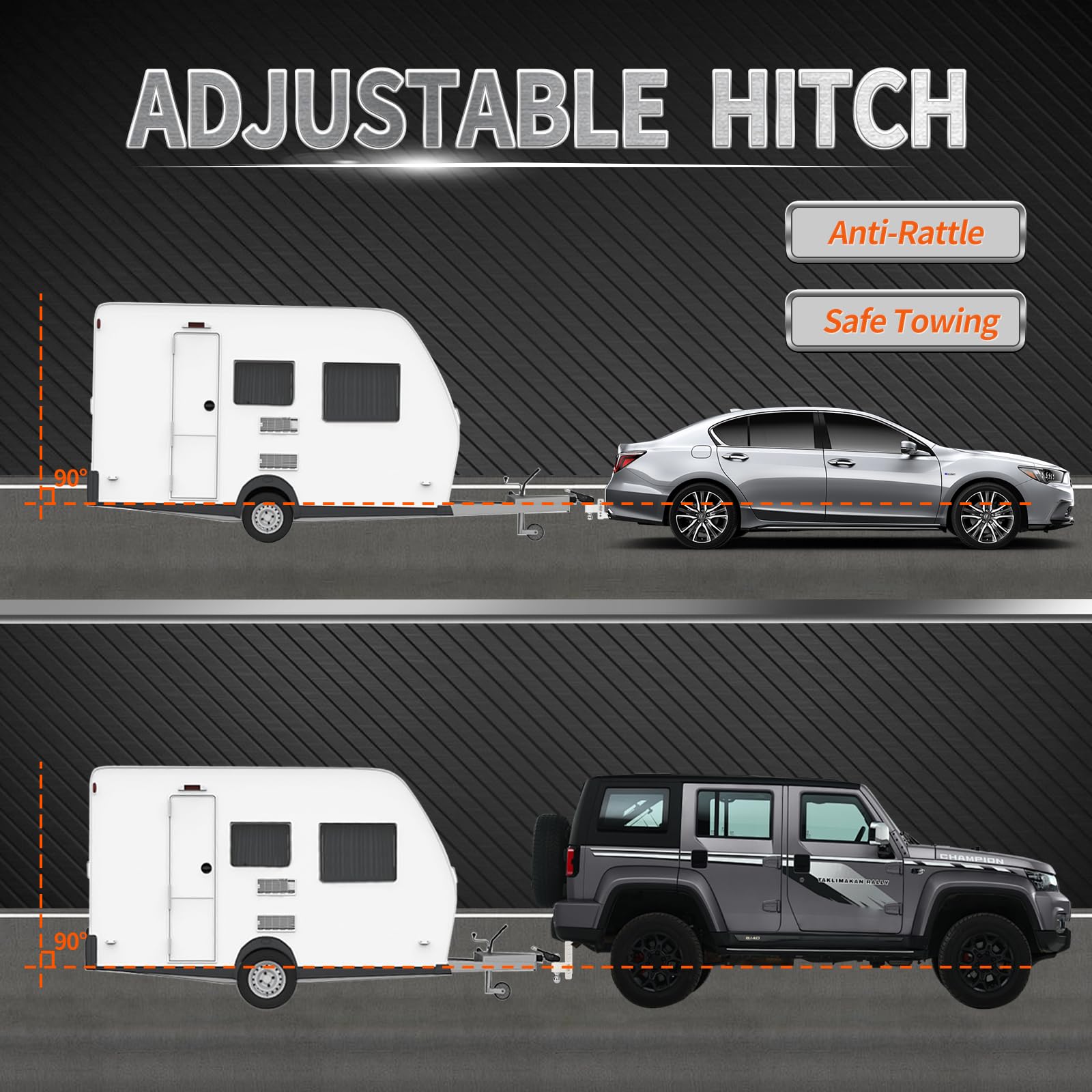 METOWARE 2-inch receiver compatibility for versatile vehicle pairing