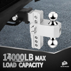 Close-up of METOWARE 6 inch drop and 6 inch rise for precise height adjustment