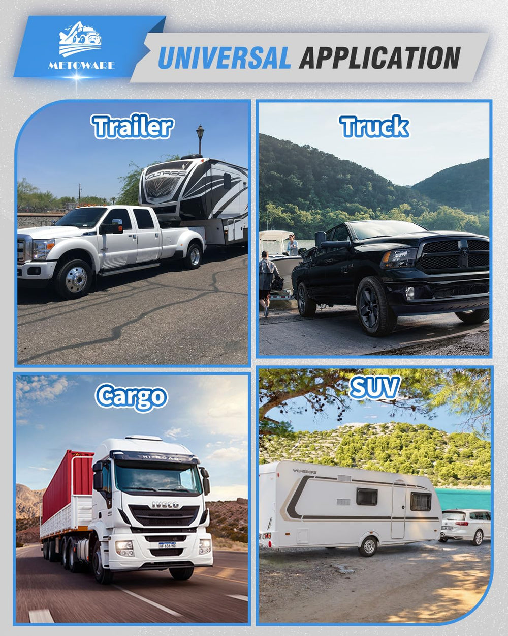 METOWARE 7000-lb capacity for heavy-duty towing potential.